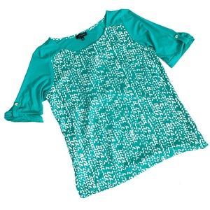 The Limited Teal & White Blouse Size Medium